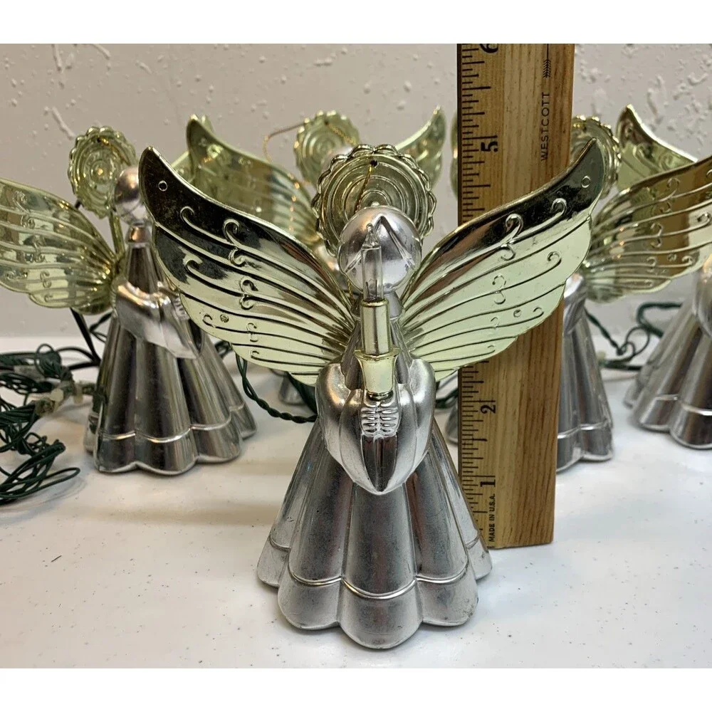 Vintage Musical Angels with Lights Silver & Gold Adjustable Volume